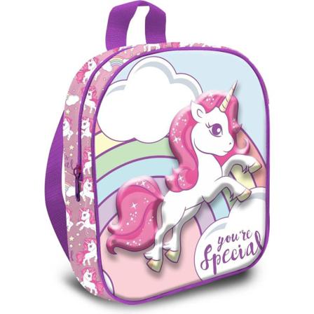 Unicorn Ryggsäck Junior 3d Motiv Skolväska 30x24x10cm Rosa One Size