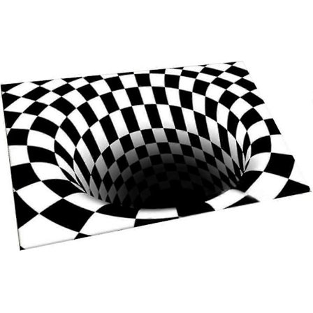 Optisk Matta, 3D Dörrmattor Optisk Matta Abstrakt Geometrisk Halkfri Matta 40x60cm Svart, Vit 1st
