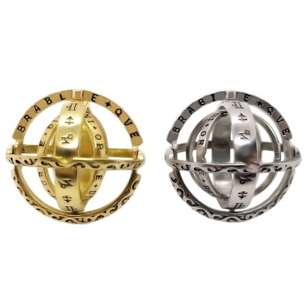 Snurrande Stressleksak, Manuell Anti-Stress Fingerleksak, Trendig Snurrande Ring för Att Lindra Stress och Ångest, Guld/Vit