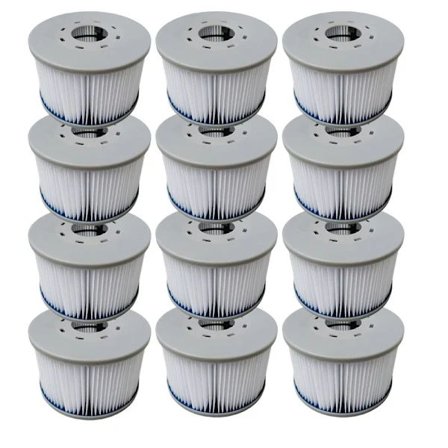 12-pak filter til oppustelige MSPA-boblebade, Ø106 cm - 12 udskiftningsfilterpatroner til oppustelige MSPA-boblebade. 12 stk.