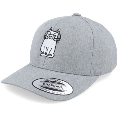 Kiddo Cap - Grå adjustable Keps - Kids Little Cat With Glasses Grey Adjustable @ Hatstore