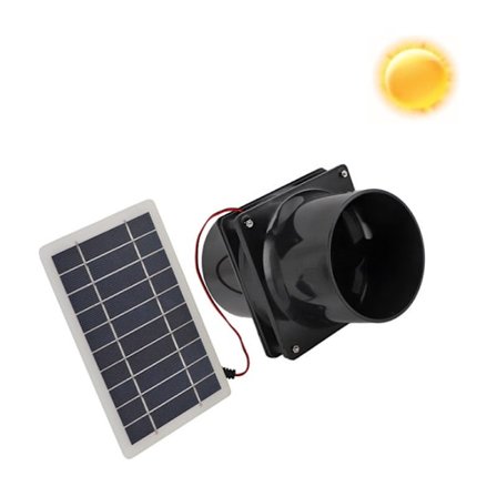 10W Solcelled Avtrekksvifte Luftuttrekker Vifte Solcelle Drevet for Dyrehus Kyllinghus Bobil Drivhus