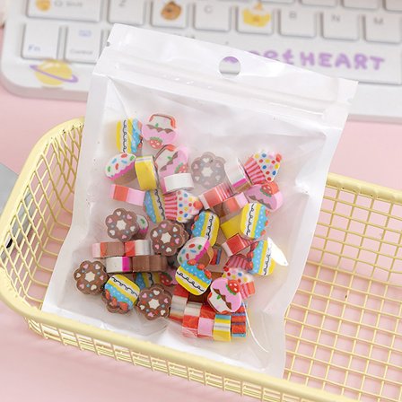50st/påse Kawaii Eraser Creative Cartoon Mini Pencil Rubber Ani