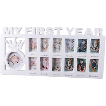12 måneders baby foto ramme mit første år multi foto baby foto ramme til 13 foto collager baby foto ramme til fødselsliste, dåbsgave til 1. fødselsdag