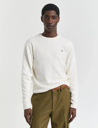 GANT Superfine Lambswool C-Neck - Cream - XL