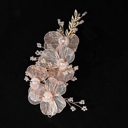 Käsintehdyt kukan terälehdet Hiustarvikkeet Pearl Decoration -hiusnauha naisille 1