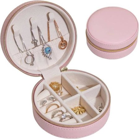 Naisten korurasia, pieni nahkainen korurasia, matkajärjestäjä, lahja hänelle, vaaleanpunainen