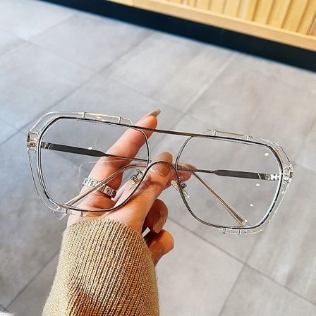 Anti-blåt Lys Briller Polygon Læsebriller SØLV