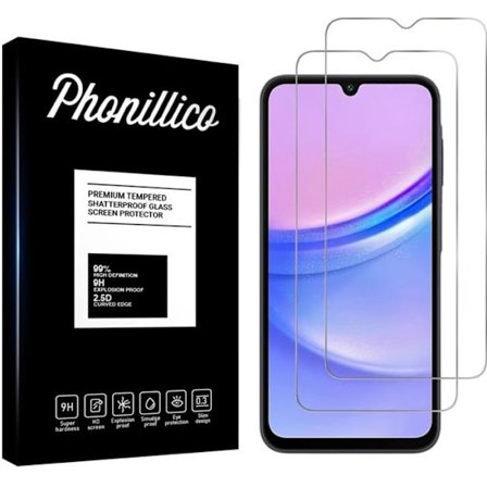 Karkaistu Lasi Samsung Galaxy A15 4G / A15 5G [Pakkaus 2] Näytön Suojalasi Phonillico