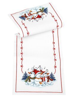 Stickpackung Tischläufer Schneemänner