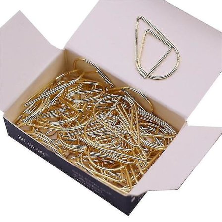 Metaldråbeformet papirclips (farve: guld)