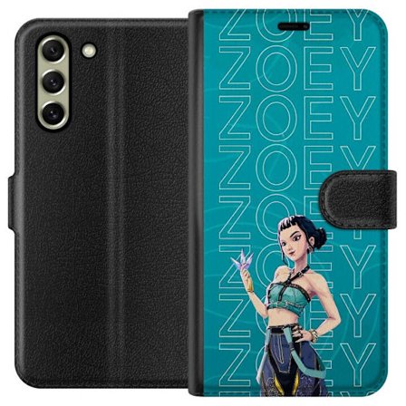 Kompatibelt Plånboksfodral till Samsung Samsung Galaxy S21 FE 5G Zoey Valorant karaktär affisch spel fanart Riot Games agent blått bakgrund anime s
