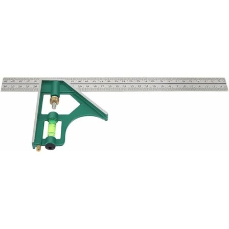 300mm Kombineret Multifunktionel Vinkelmåler, 45/90 Graders Vinkelmåler Måleværktøj med Vatterpas