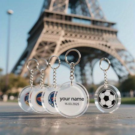 Brugerdefineret Graveret Akryl Nøglering - Personlig Foto/Tekst Gave til Par, Venner