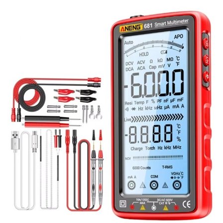 681 Genopladelig Digital Professionel Multimeter Berøringsfri Spænding Tester