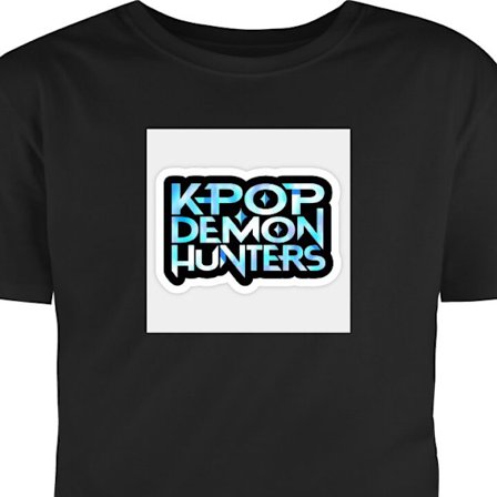 Barn T-skjorte Kpop Demonjegere Logo Holografisk Blå Gradient Glødende Design