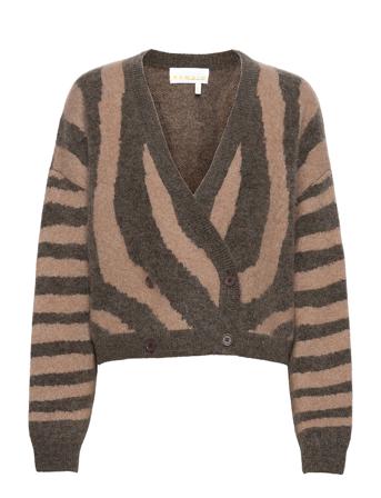 Cami Cardigan Knit Zabra Print Brown REMAIN Birger Christensen