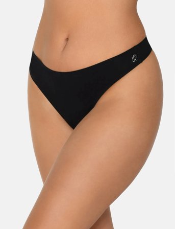 URBAN QUEST Women Bamboo String Brief - Black - XS