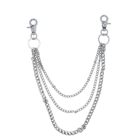 Sølvfarget buksekjede tre kjeder