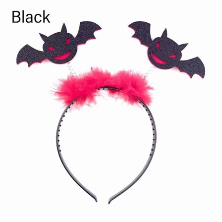 3ST Halloween hårband Bat Head Hoop SVART