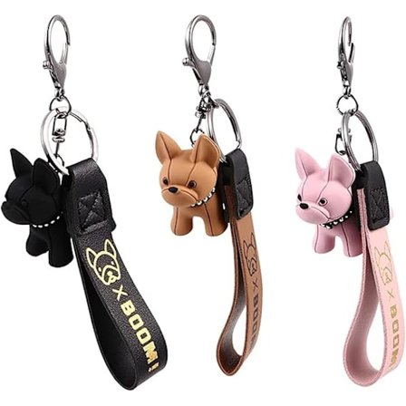 3 kpl Bulldog-avaimenperä, Bulldog-avainriipus, Ranskanbulldog-avaimenperä, Bulldog-nahka-avaimenperä, naisille, miehille, laukkuun, reppuun_tfrf