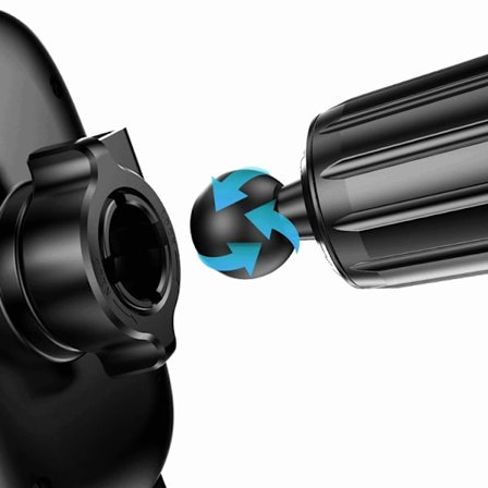 Dudao F5N+Mobiltelefonholder med sugekop Gravity - Sort