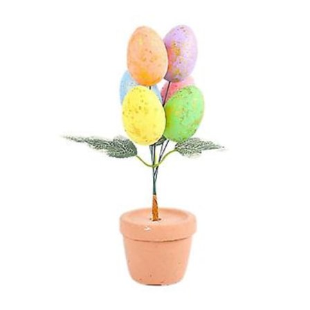 Påskdag Färgglada Ägg Krukväxt Fläckiga Ägg Bonsai Påsk Desktop Prydnadsföremål Dekoration för Hemmet 2024