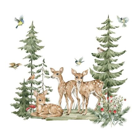 Skovdyrs vægklistermærke Tegnefilmsdyrsmærkater 1 1