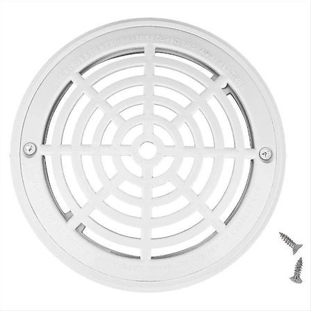8-tommers hovedavløpsdeksel for basseng Topprist Bunnmonteringsplater Hvit erstatningsavløpsdeksel for basseng