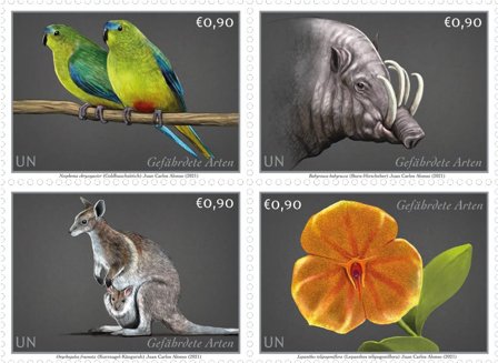 FN Wien - Truede dyr - Postfrisk sæt 4v