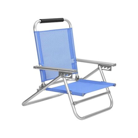 Rootz Beach Chair - Udendørs stol - Sammenklappelig strandstol - Bærbar strandstol - Letvægts strandstol - Metal strandstol - Aluminiumsramme - Syntet