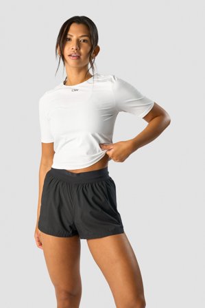 Charge Cropped Mid Sleeve Wmn White