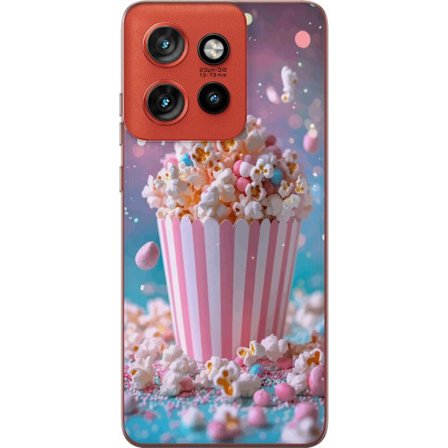 Kompatibelt Mobildeksel til Motorola Edge 50 Neo Popcornbøtte retro bio snacks morsom figur