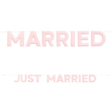 Just Married Guirlande i Stof Lyserød