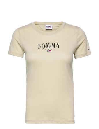 Tjw Skinny Essential Logo 1 Ss T-shirts & Tops Short-sleeved Beige Tommy Jeans