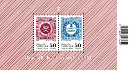 Danmark - Danmarks første frimærker - Postfrisk miniark