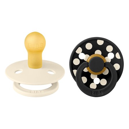 BIBS Pacifier Studio Colour Ivory/Black 2-Pak Latex Size 1, Børn & Forældre, Sutter, Latexsutter