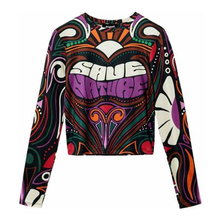 Desigual, Tops Fioletowy, Kobieta, Rozmiar: L