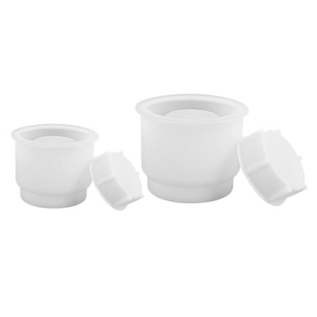 Silikoneform til krukker, harpiksform med låg, 2 sæt stearinlysholderforme i forskellige størrelser, epoxyharpiksstøbeform