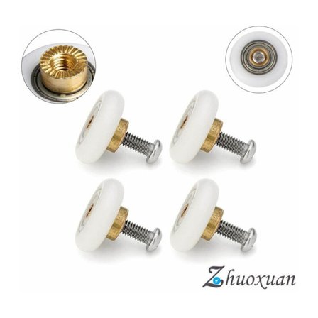 4-pakning med erstatningsruller for dusjdører, 19 mm, med M4-skruer, diameter: 19 mm