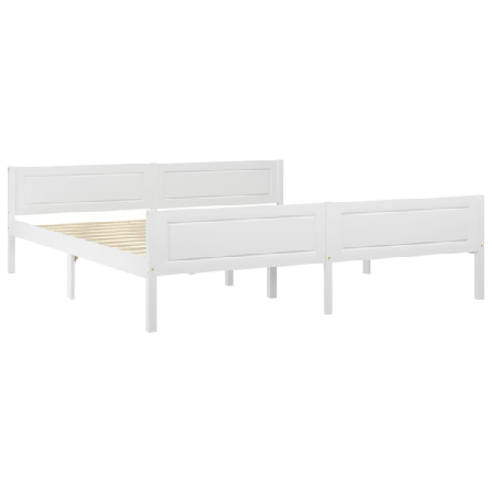 Vidaxl Sängram Massiv Furu Vit 180x200 Cm Vit