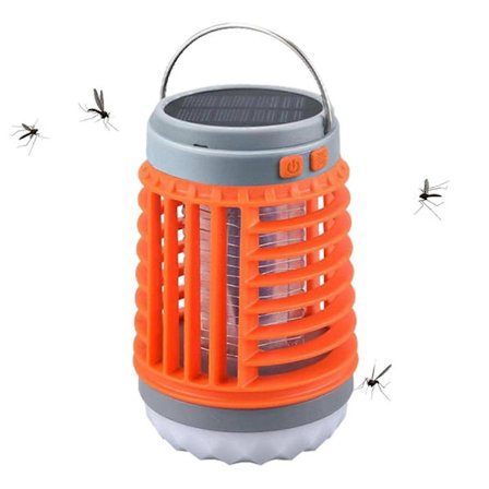 Myggdreperlampe Camping Myggdreperlampe Flash Beam Myggdreper Utendørs Batteri Elektrisk Gel Myggmiddel Solcellelading -GSLA