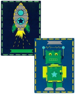 Broderikit Kort Robot og raket 2-pak - Vervaco
