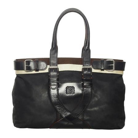 Loewe Pre-owned Nubuck Leather Håndtaske Sort, Dame Vintage Tasker, Størrelse: ONE Size