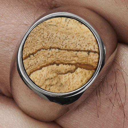 Anillo plateado Makt Lary para hombres - Anillos con piedras