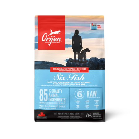 Orijen - Dog Six Fish Adult Grain Free - tørrfôr for voksne 2 kg - Hund - Hundefôr & hundemat - Tørrfôr for hund - ZOO.no