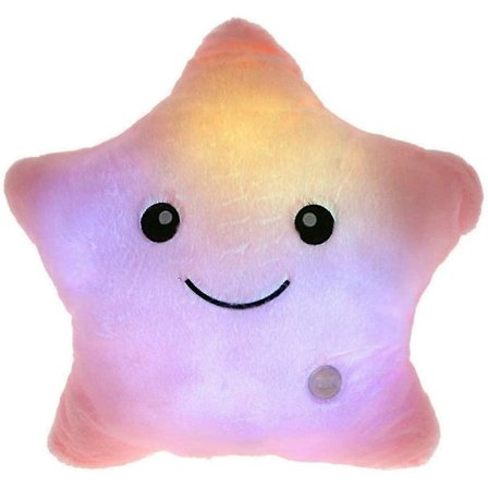 Twinkle Star Glowing Led Lyseplys Pude Pude Puder Fyldte Legetøj Gaver Til Børn Jul Pink