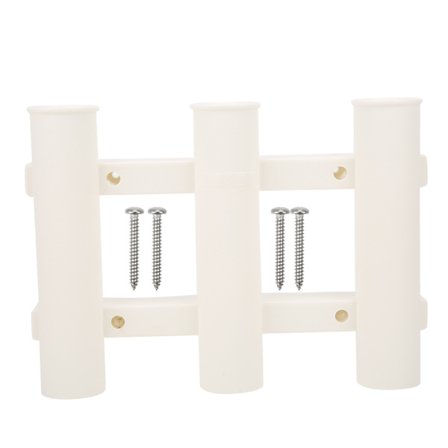 Stanglagringsholder Veggmontert 3 Rør Fiske Stangstativ Tykk Plast Stangstativ Hvit