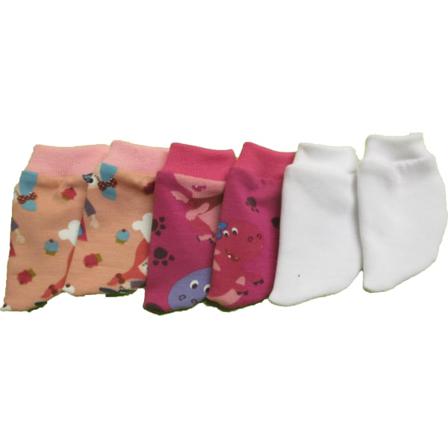 3-pack Sockor I Rosa/vit/cer Trikå Till Baby Born Och Skrållan Vit/cerise/rosa