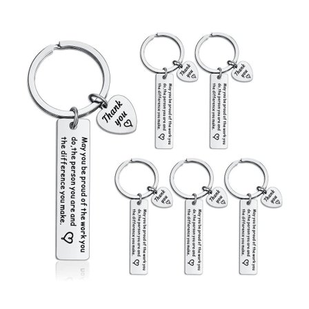 6 stk. gave-nøglering Taknemmelighedsnøglering Gør en forskel Inspirerende gaver kollega